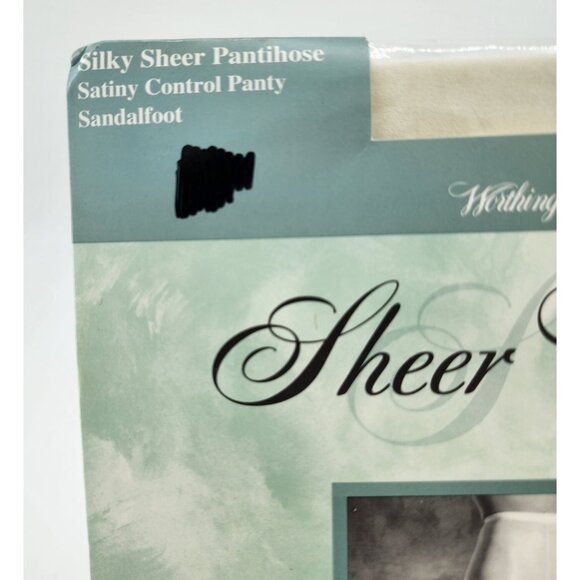 Worthington Sheer Caress Silky Sheer Control Top Sandalfoot Pantyhose Bone Long - Picture 2 of 5